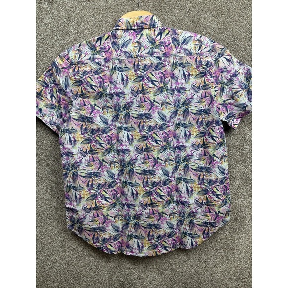 Robert Graham Rory Shirt Size XL Geometric‎ Short Sleeve Linen/Cotton Blend  NWT - Picture 10 of 10